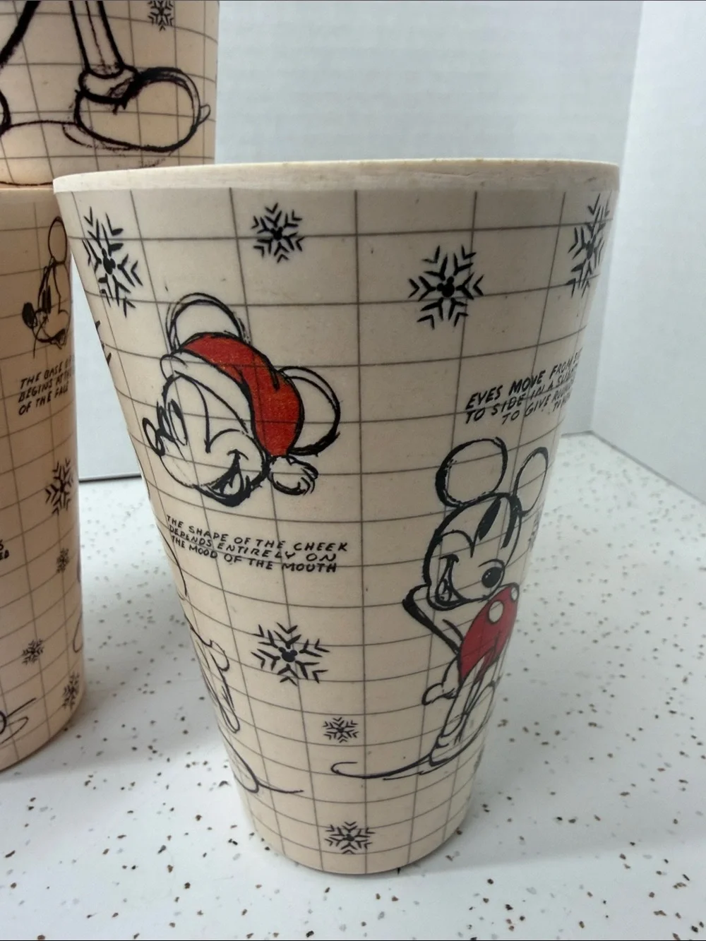 Disney Mickey Mouse Sketchbook Cups in Cream and Red - Set of 4